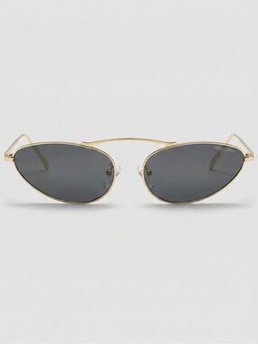 Gold Frame Sunglasses with Black Lenses